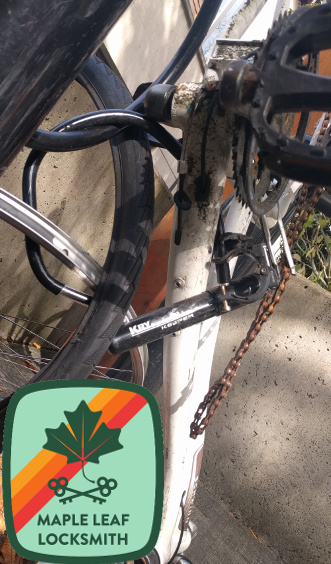 This is a bicycle lock that endured a theft attempt in the University District.