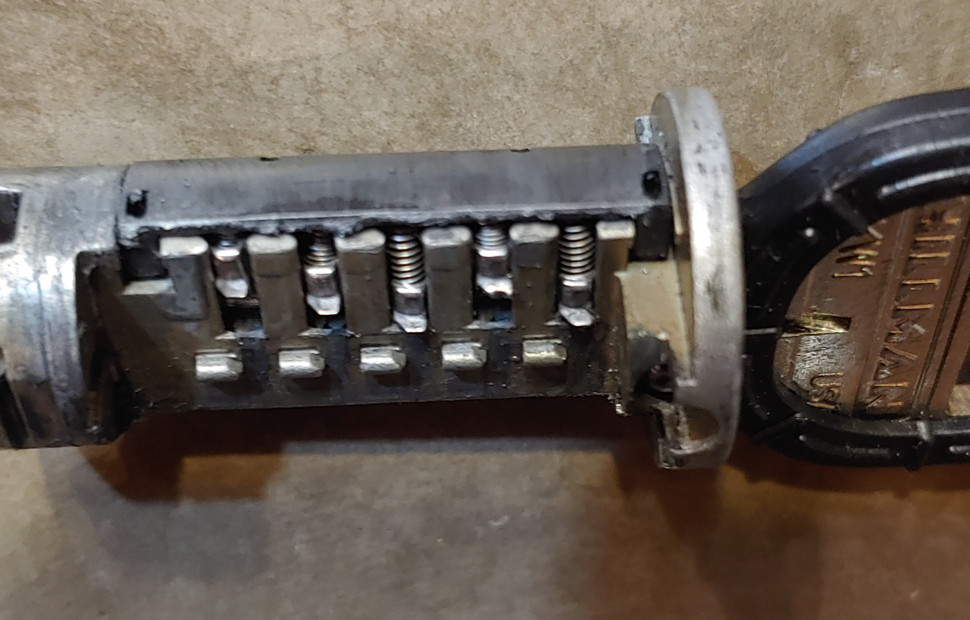 The 4th guide pin from the left is jacked up. So was one of the six